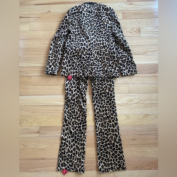 FRAME Classic Cheetah Blazer Mini Boot Cheetah-Print Velvet Pants Suit NWT Sz 0 - Picture 3 of 12